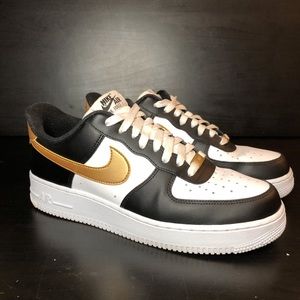 Nike Airforce One Panda Gold Swoosh
